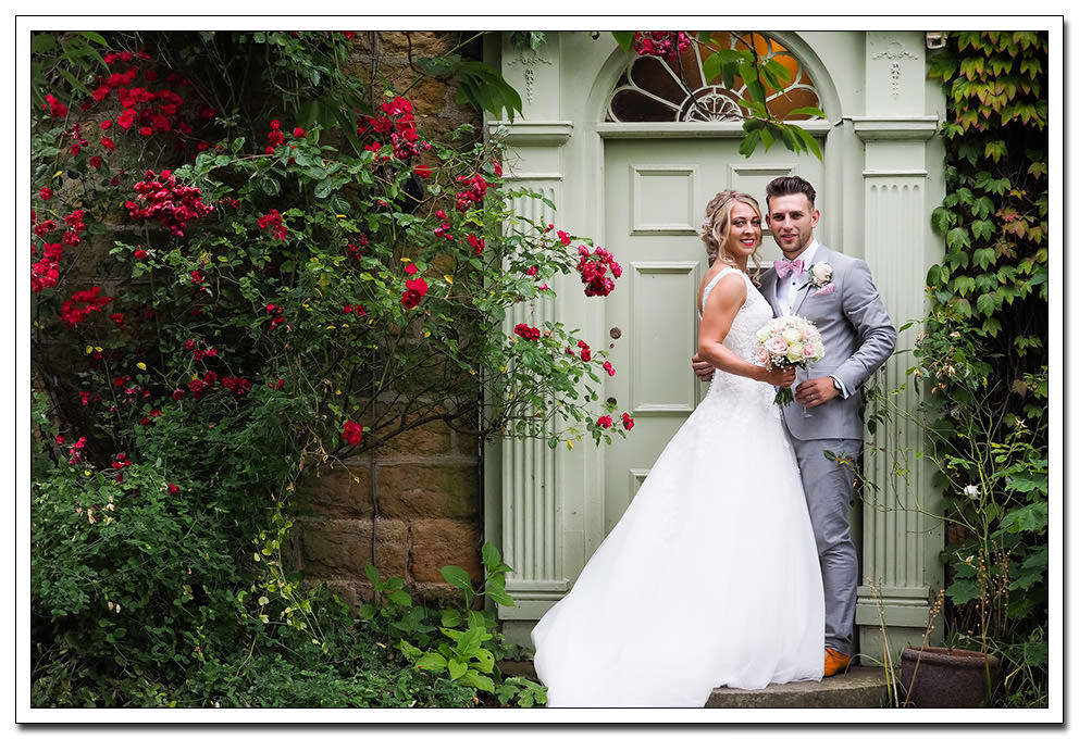 bride and groom portrait at oxpasture hall