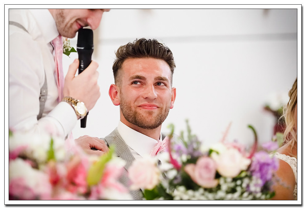 groom shot during the best mans speech