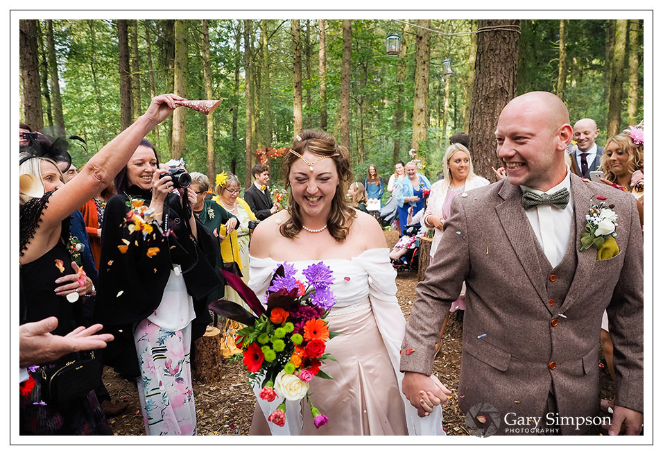 confetti at camp katur for the bride and groom
