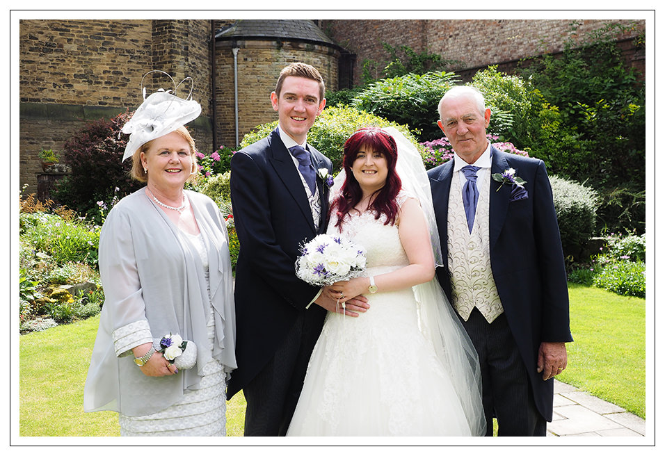 Bridal Party portraits in the garden of St Wilfred's church