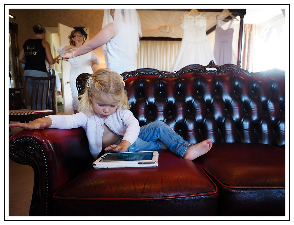 flowergirl on playing on the tablet
