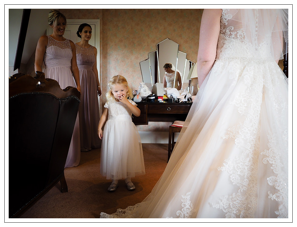 flowergirl with bridesmaids and bride