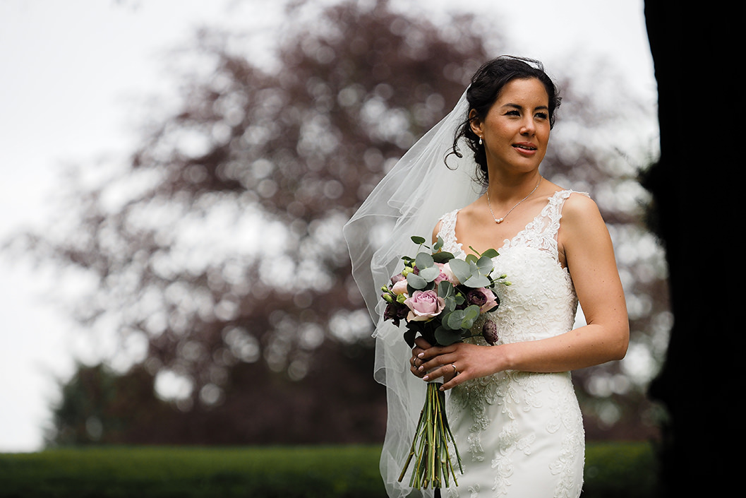 bride portrait at howsham hall in north yorkshire