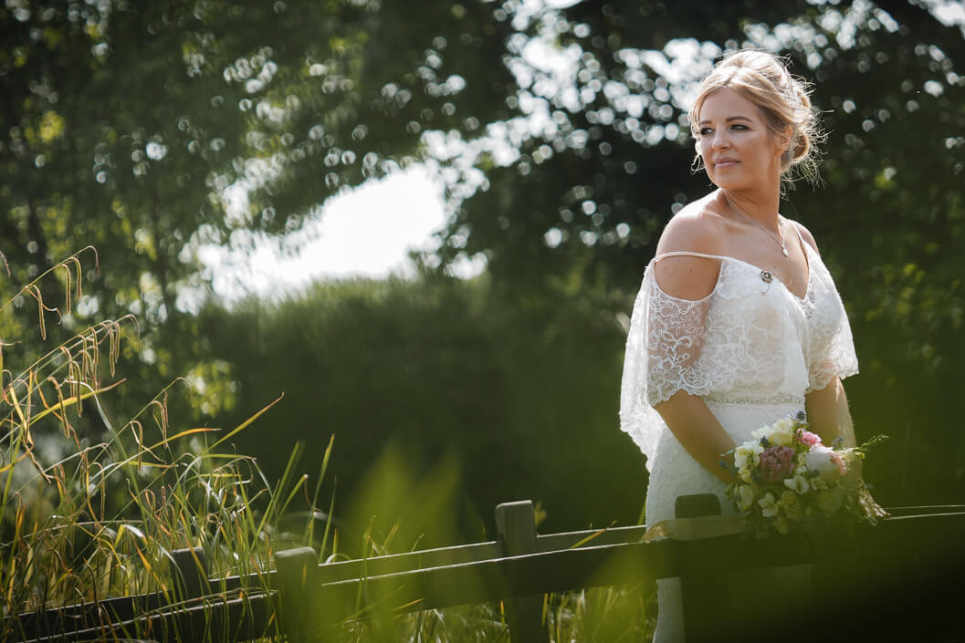 bride portrait at crossbutts stables, whitby