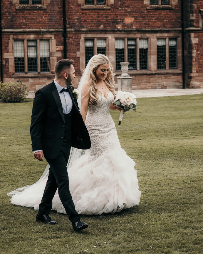 bride and groom at a colshaw hall wedding