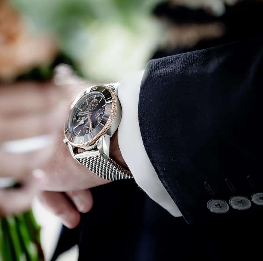 ravenhall wedding and detail of the grooms watch